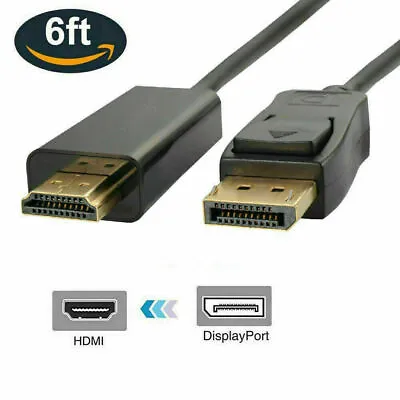 $2.50 • Buy Display Port DP To HDMI Cable Adapter Converter Audio Video PC HDTV 1080P 60Hz