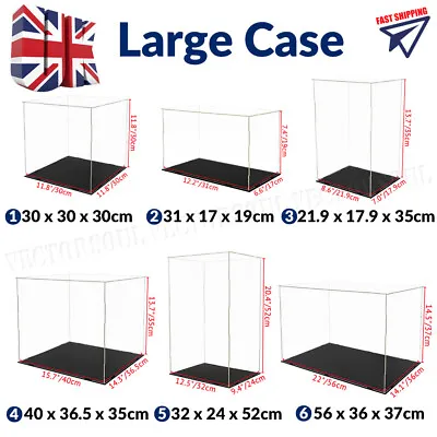 Large Acrylic Display Case Dustproof Box Perspex Clear Collectibles Model UK • £20.99