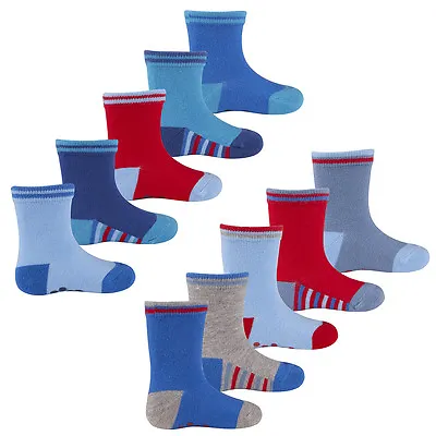 Tick Tock Baby Boys 5 Pack Cotton Rich Socks With Grippers • $4.96