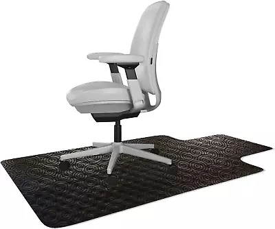 Office Desk Chair Mat With Lip - For Low Pile Carpet (With Grippers) Updated Bla • $67.86