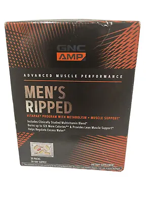 GNC AMP Men's Ripped Vitapak Program Muscle Sup 30 Packs 5/24 • $34.99