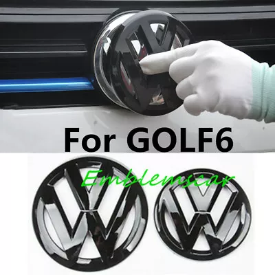 $24.90 • Buy Glossy Black Front & Rear Car Emblem SET Badge For VW MK6 GOLF6 TSI TDI GTI