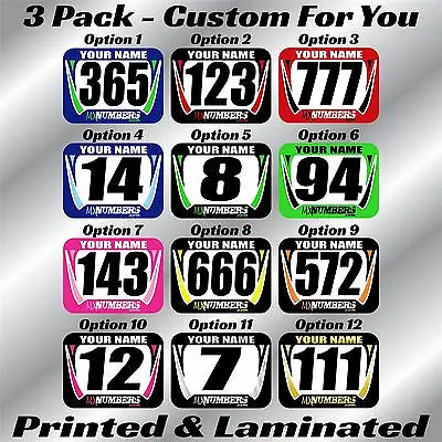 Dirt Bike Number Name Plate Mini Decals Stickers Flat Track Race Pro AMA MX KTM • $19.99