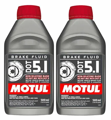 Motul DOT 5.1 3 4 Motorcyle & Car Brake Fluid Fully Synthetic (2 500mL Bottles) • $25.39