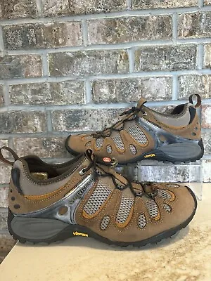 Merrell Chameleon Hex Hiking Sneakers Dark Earth Brown Size 10.5 Camping Vibram • $59.99