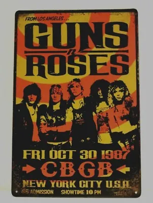 Guns N Roses Tin Poster Sign Vintage Ad Style Live In Concert At CBGB XZ • $8.97