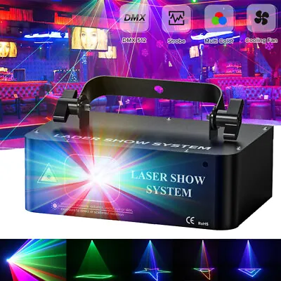 £50.99 • Buy DMX RGB LED 500mW Laser Beam Scanner Projector DJ Disco Party Stage Laser Light