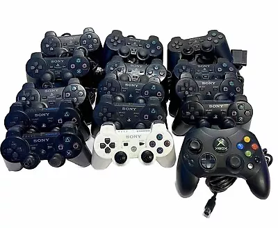 Lot Of 15 Official Sony PS2 PS3 Xbox Controllers Sold For Parts Or Repair • $49.99