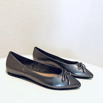 Me Too Women's Leather Pointy Toe Metallic Flats/Sz:5.5/NIB • $44