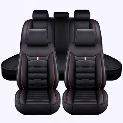 For Ford F150 F250 Crew Cab Truck Car Seat Cover PU Leather Full Set Front Rear • $89.99