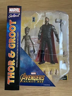 Marvel Select Diamond Select Infinity War Thor And Groot Figure Brand New MIB!! • £30