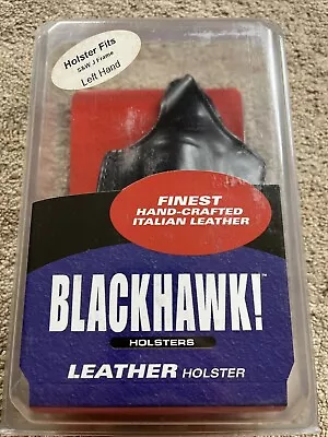 NEW Blackhawk S&W J FRAME Adjustable Leather OWB Paddle Holster BLACK LEFT ITALY • $33.96