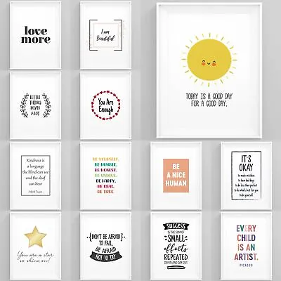 £6.49 • Buy Inspirational Quotes And Sayings Framed Prints Wall Art Home Decoration