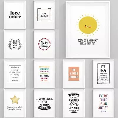 Inspirational Quotes And Sayings Framed Prints Wall Art Home Decoration • £3.49