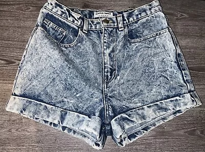 Acid Wash High Waisted Denim Jean Shorts American Apparel 90’s Retro Sz 30 • £15.83