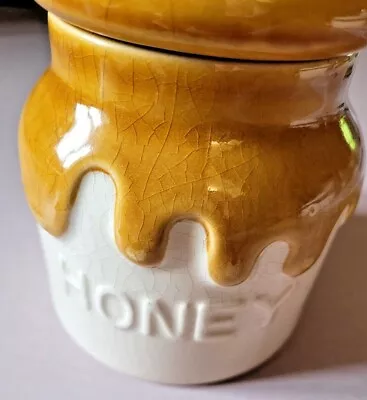 Vintage 1981 Teleflora Ceramic Honey Jar With Honey Wand Dipper Made In Taiwan • $14.99