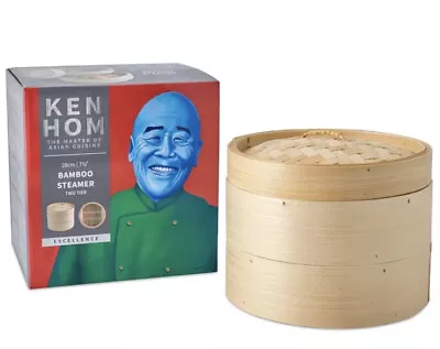 Ken Hom Excellence 2-Tier Authentic Chinese Bamboo Steamer - Rice/Fish/Veg 20cm • £15.99
