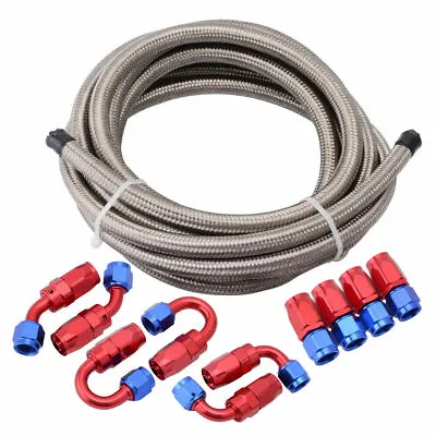 AN8 -8AN AN-8 Fitting Swivel Stainless Steel Braided Oil Fuel Hose Line Kit 16FT • $88.99