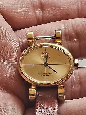 Vintage Marcel Boucher Gold Plated Ladies Manual Watch Runs 4 Parts Or Repairs • $14.99