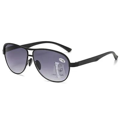 Men Pilot Multifocal Reading Glasses Dual-use Gray Sunglasses Progressive Reader • $10.99