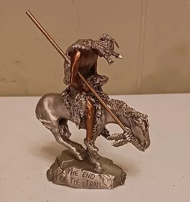 Masterworks Fine Pewter 5  The End Of The Trail 1990 Signed Pcs Man On Horse • $40