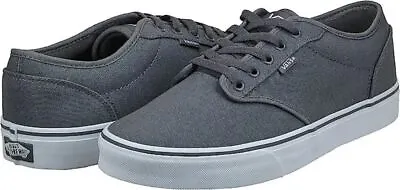 Vans Atwood Pewter White Canvas Mens Skate Trainers Shoes UK Size 7-12 • £54.99