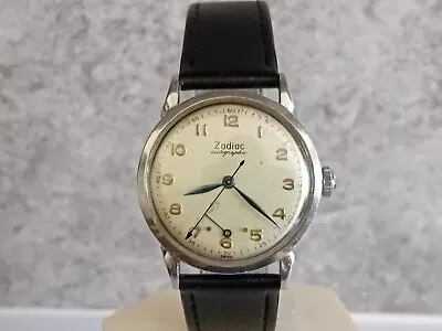 1950s GENTS STEEL ZODIAC AUTOGRAPHIC BUMPER AUTOMATIC WITH POWER RESERVE • $186.68