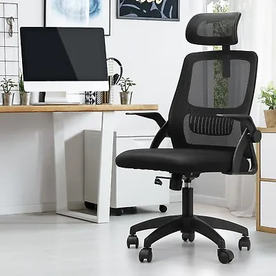 Oikiture Mesh Office Chair Executive Fabric Racing Gaming Seat Tilt Computer • $88.90