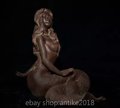 12.8  Old China Shiwan Porcelain Fengshui Mermaid Beauty Belle Statue Sculpture • $508.87