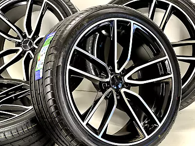 22x9 22x10.5 MERCEDES BLACK MACHINED WHEELS RIMS STAGGERED TIRES S550 GT S63 • $2399