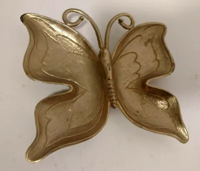 Butterfly Dish / Tray Metal Creative Art Decor Signed Vip C 5 1/2 '' • $25.16