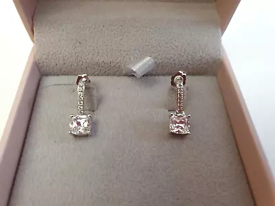 £18.99 • Buy Diamonique Qvc Faux Diamond Stud Solitaire Drop Earrings 925 Stg Silver Boxed