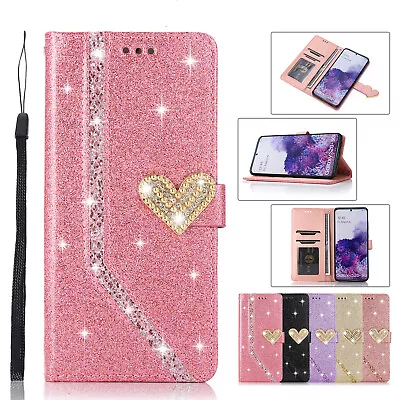 Case For Samsung S22 S21 S20 S10 Glitter PU Leather Flip Wallet Case Phone Cover • $12.09