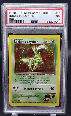 $75 • Buy PSA 7 2000 Pokemon Gym Heroes 13/132 Rocket's Scyther Holo. Near Mint. SWIRL