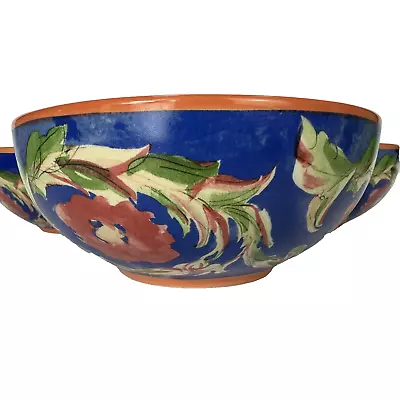 Set Of 4 Pfaltzgraff Villa Della Luna Soup Cereal Bowl Blue Orange Tuscan • $39.85