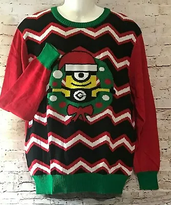 $24 • Buy New UGLY Minion SWEATER Despicable Me Minion Red Wreath Holiday Men (L)