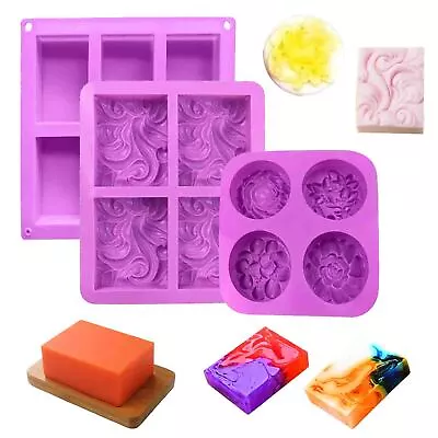 Silicone Soap Mold Flower Shaped Cake Mould Handmade DIY Craft Soaps Supplies • £6.28