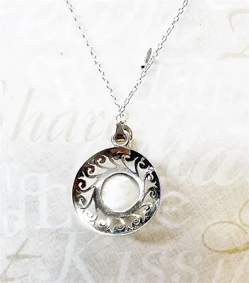 Lovely Sterling Silver 13mm X 8mm Mabe Pearl Pendant Necklace 20  • $27