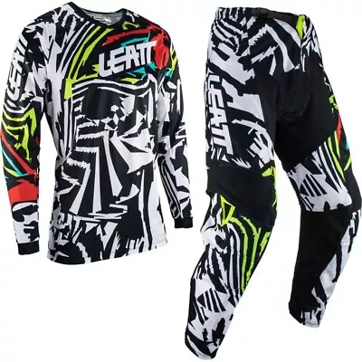 NEW Leatt 3.5 Ride Kit Zebra Kids Motocross Dirt Bike Gear Set • $99