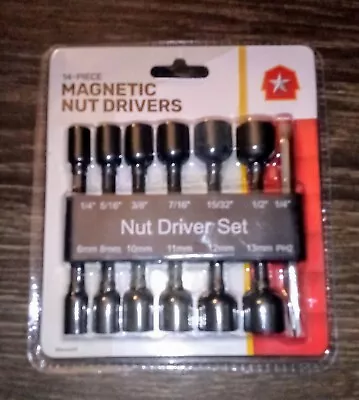 14Pcs Power Nuts Driver Drill Bit Set Metric Socket Wrench 1/4'' Driver Hex Keys • $8.99
