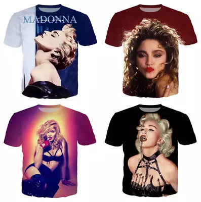  New Hip Hop Pop Queen Madonna 3D Print T-Shirt Women/Men‘s Casual Short Sleeve • £9.59