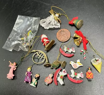 Vintage Tiny Christmas Ornaments Painted Wood Figural Dollhouse Miniature 1:12 • $7