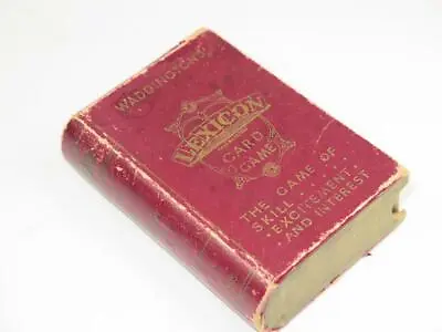 VINTAGE CARD GAME  LEXICON  Waddington's Early Edition In Book Shaped Box 1930s • £9.99