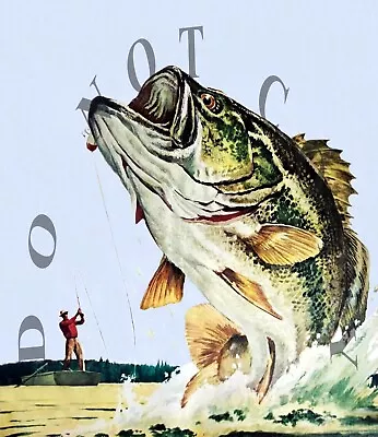 Antique Repro 8x10 Magazine Cover Art Fishing Photograph Print Jumping Bass # 5 • $11.99