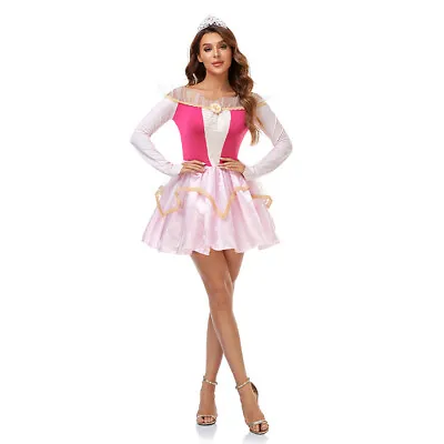 UK Women Sleeping Beauty Princess Aurora Cosplay Costume Dress Outfits Suit • £20.02