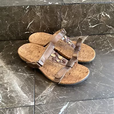 £37.48 • Buy 🔥Vionic Orthaheel Viviana Bronze Jewel Embellished Sandals Slides Women’s Sz 8