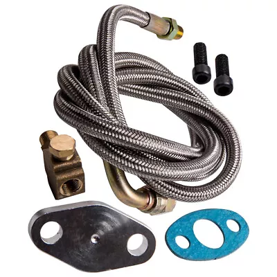 Turbo Oil Feed Line Kit Restrictor Flange -4an An4 90 Degree T3 T4E T66 T70 T72 • $22.99