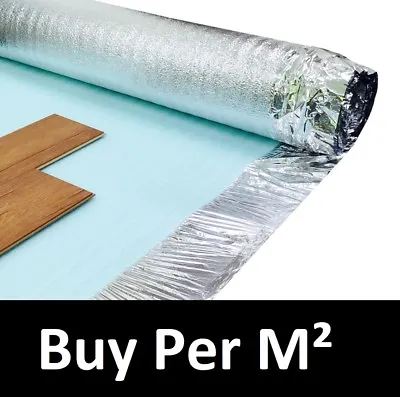 3mm Laminate Underlay - Silver Foil Insulation & Acoustic Sound Wood Flooring • £12.44