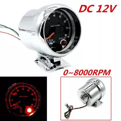 3.75  7 Colors Adjusted Car Tachometer 0-8000 RPM Fit For 4 6 8 Cylinder Engine • $36.66