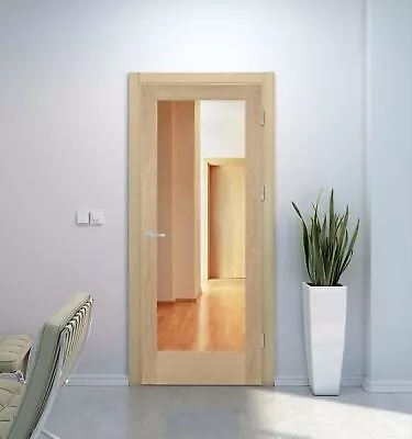 Internal Composite Oak Door Shaker Clear Or Frosted Glass 1 Light P10 Unfinished • £152.99